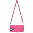 thumbnail image 5 of SaniMore Case for iPhone 14, PU Leather 3D Lattice Stylish for Girls Crossbody Lanyard Flip Kickstand Card Slots Cash Pocket Magnetic Clasp Full Body Protective Shockproof Wallet Shell, Rose, 5 of 9