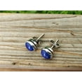 thumbnail image 4 of Genuine 925 Sterling Silver Stud Earrings For Women, Lapis Lazuli Natural Healing Gemstone Beautiful Handcrafted Statement Earrings, 4 of 6