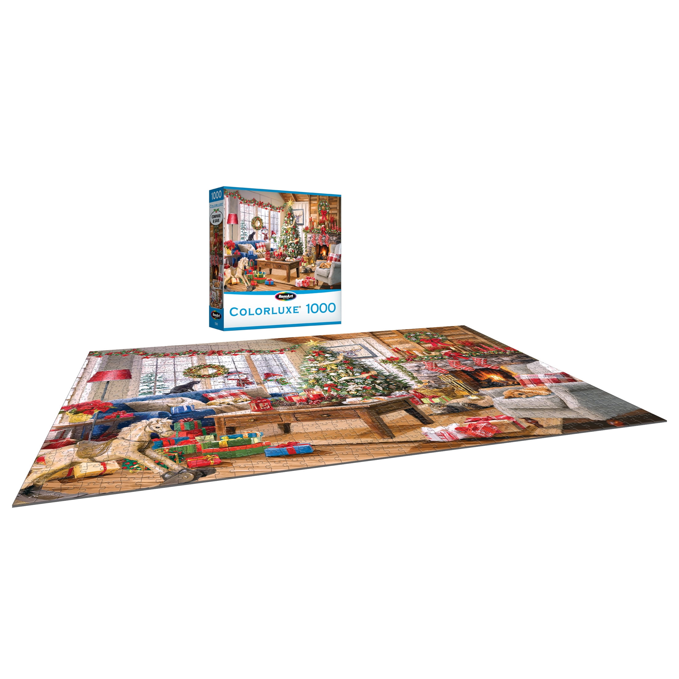 RoseArt - Colorluxe 1000 pièces -Noël douillet - Puzzle à emboîter pour adultes