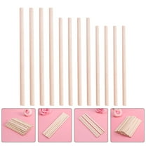 Soimiss 150Pcs Cylindrical Wood Rods for Building Model Crafts Beige Round DIY Projects