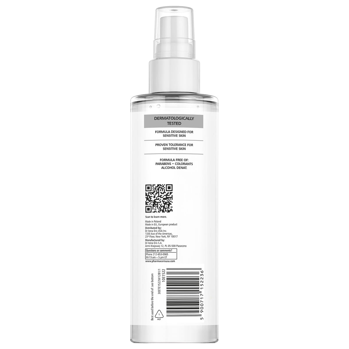Pharmaceris Redness Soothing Mist Toner, Facial Toner, Face Mist, Helps Hydrate, Even Skin Tone, PURI-CAPILIQUE 6.76 fl oz