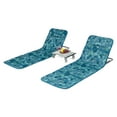 thumbnail image 1 of Gymax Ensemble de 3 Tapis de Plage Pliants Chaise Longue de Plage Réglable et Table d'Appoint Vert, 1 of 10