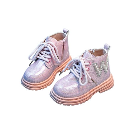 

SIMANLAN Unisex Kids Ankle Boots Colorful Fashion Bootie Side Zipper Casual Dress Boot Girls Comfort Shoes Boys Lug Sole Booties Pink 11little kids