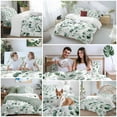 thumbnail image 6 of Watercolor Leaf Duvet Cover Set Twin Size Eucalyptus Leaves Green Botanical Soft Lightweight Comforter Covers 4 Piece Bedding Set with 1 Duvet Cover 1 Bed Sheet & 2 Pillow Shams, 6 of 8