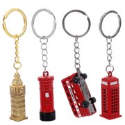 TEHAUX 4-Piece London Souvenir Set Zinc Alloy Mailbox Shape Collectible Gift for Travel