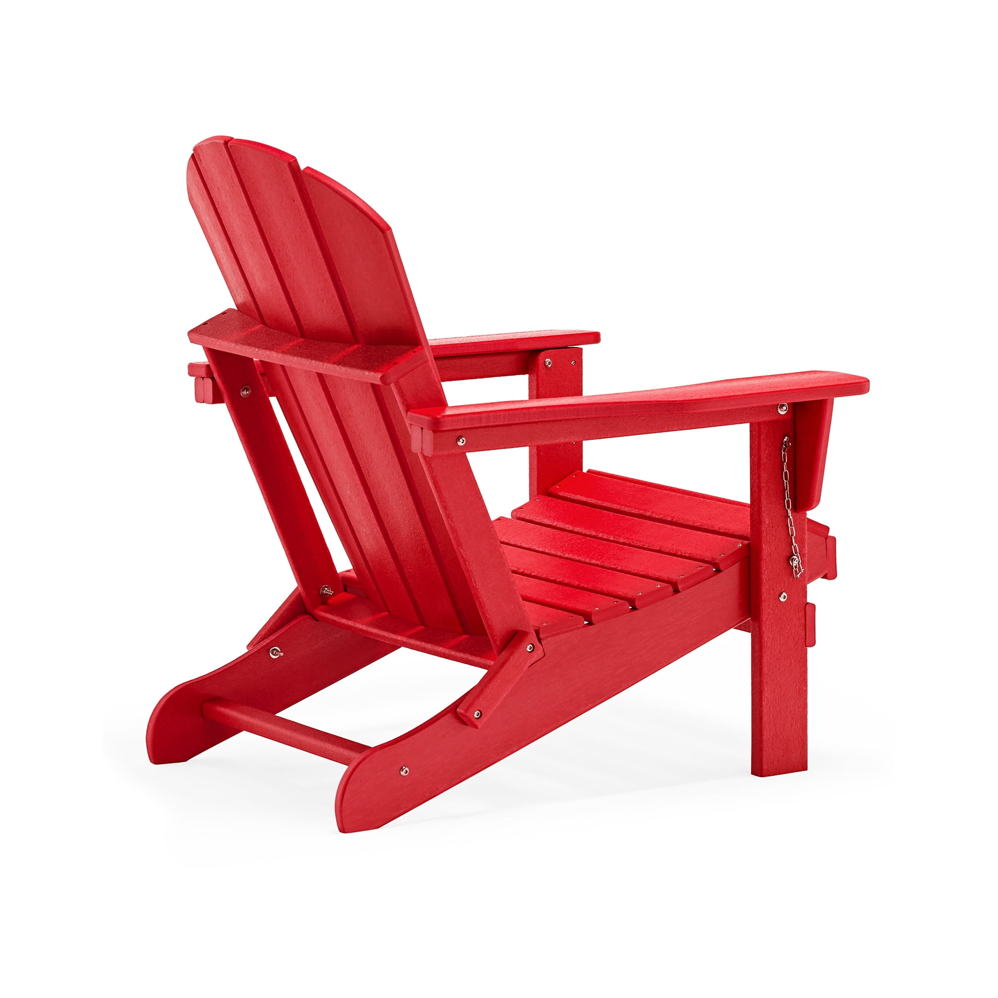 Folding Adirondack Lawn Chairs Set of 4 for Outdoor Patio Garden, Red