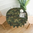 thumbnail image 2 of Camo Round Tablecloth 60 Inch Military Camouflage Tablecloth Waterproof Polyester Army Green Camouflage Decorative Table Cloth for Holiday Kitchen Dining Room Outdoor Patio Party, 2 of 5