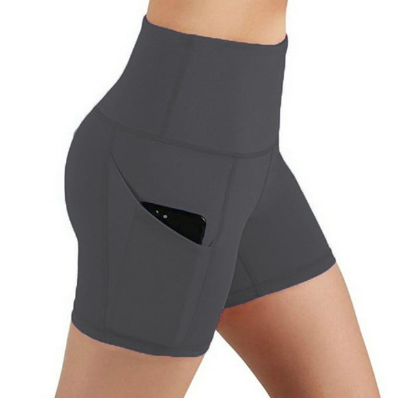 Black Friday Deals 2022 TIMIFIS Yoga Pants Workout Shorts Womens Lady Solid pocket High-waist Hip Stretch Underpants Running Fitness Yoga Shorts