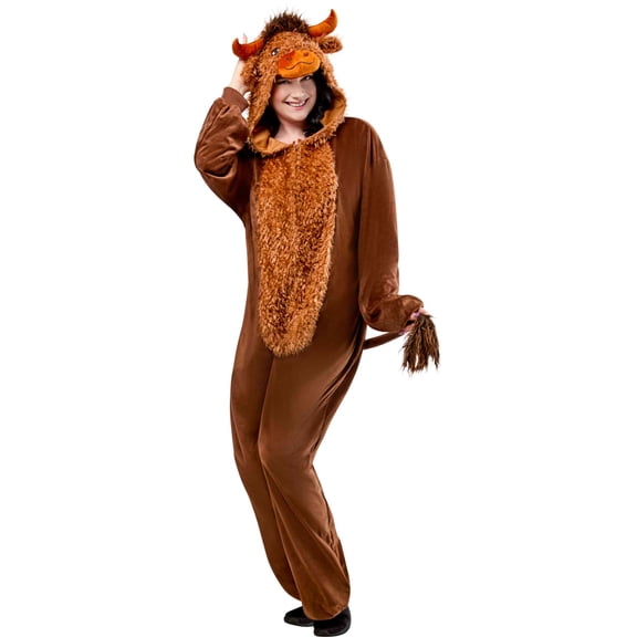 Highland Cow Jumpsuit Halloween Costume for Adults, Unisex Adult Size L (36/42), by Way to Celebrate