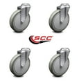 thumbnail image 2 of 6 Inch Gray Polyurethane Wheel Swivel Bolt Hole Caster Set Service Caster Brand, 2 of 2