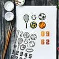 thumbnail image 2 of 1 Sheet Sports Balls Numbers Clear Stamps for Card Making Basketball Football Silicone Clear Stamps Volleyball Golf Transparent Stamps Seal for DIY Scrapbooking Embossing Photo Album Decor, 2 of 9