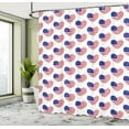 thumbnail image 5 of Ambesonne 4th of July Shower Curtain, Heart Shaped Flags, 69"Wx84"L, Red White and Navy Blue, 5 of 5