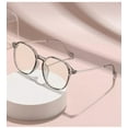 thumbnail image 3 of Women's Reading Glasses Square Round Shape Large Frame PC Metal Photochromic Multifocus Blue Light Blocking Readers for Women Magnification 3.0x,Grey, 3 of 10