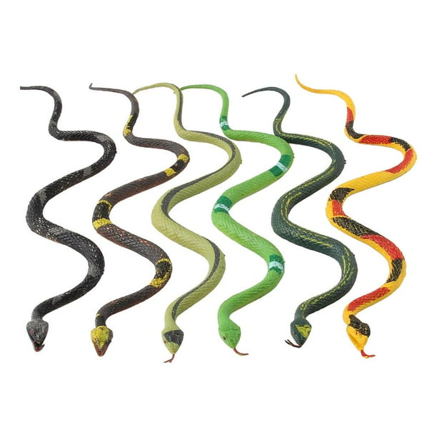 6 juguetes de serpientes realistas, novedad de Halloween, se pueden utilizar material didáctico, sala exhibición ficina, colección Hugo 6pc simulación serpiente suave falsa