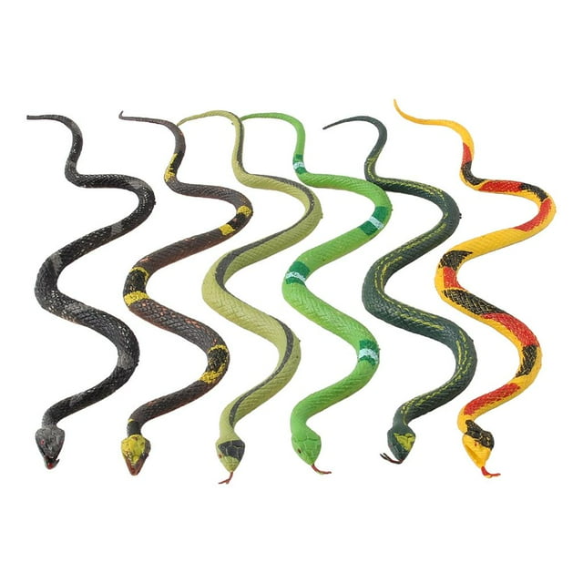 6 juguetes de serpientes realistas, novedad de Halloween, se pueden utilizar material didáctico, sala exhibición ficina, colección Hugo 6pc simulación serpiente suave falsa