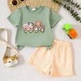 thumbnail image 3 of HCNTES Toddler Outfit Cute Farm Theme Embroidery Tee and Gingham Shorts 2-Piece Set for Birthday Parties Boys Summer Outfits, 3 of 9