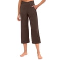 thumbnail image 6 of Pants for Women Wide Leg Yoga High Waist Capris Pants Loose Fitting Soft Sweatpants with Pockets, 6 of 10