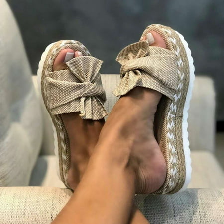 

Slippers Clearance Women S Shoes Fashion Solid Color Minimalistic Weave Straw Weaving Thick Bottom Sandals Slippers Flip Flop