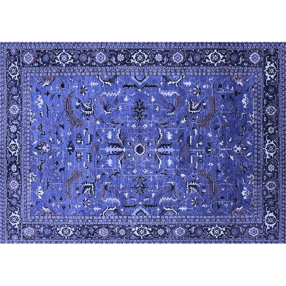 Ahgly Company Indoor Rectangle Oriental Blue Traditional Area Rugs, 3' x 5'