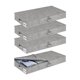 thumbnail image 1 of Contenedor de almacenamiento debajo de la cama paquete de 4 unidades delgado perfil bajo organizador ropa recámara hogar manta caja, 1 of 8