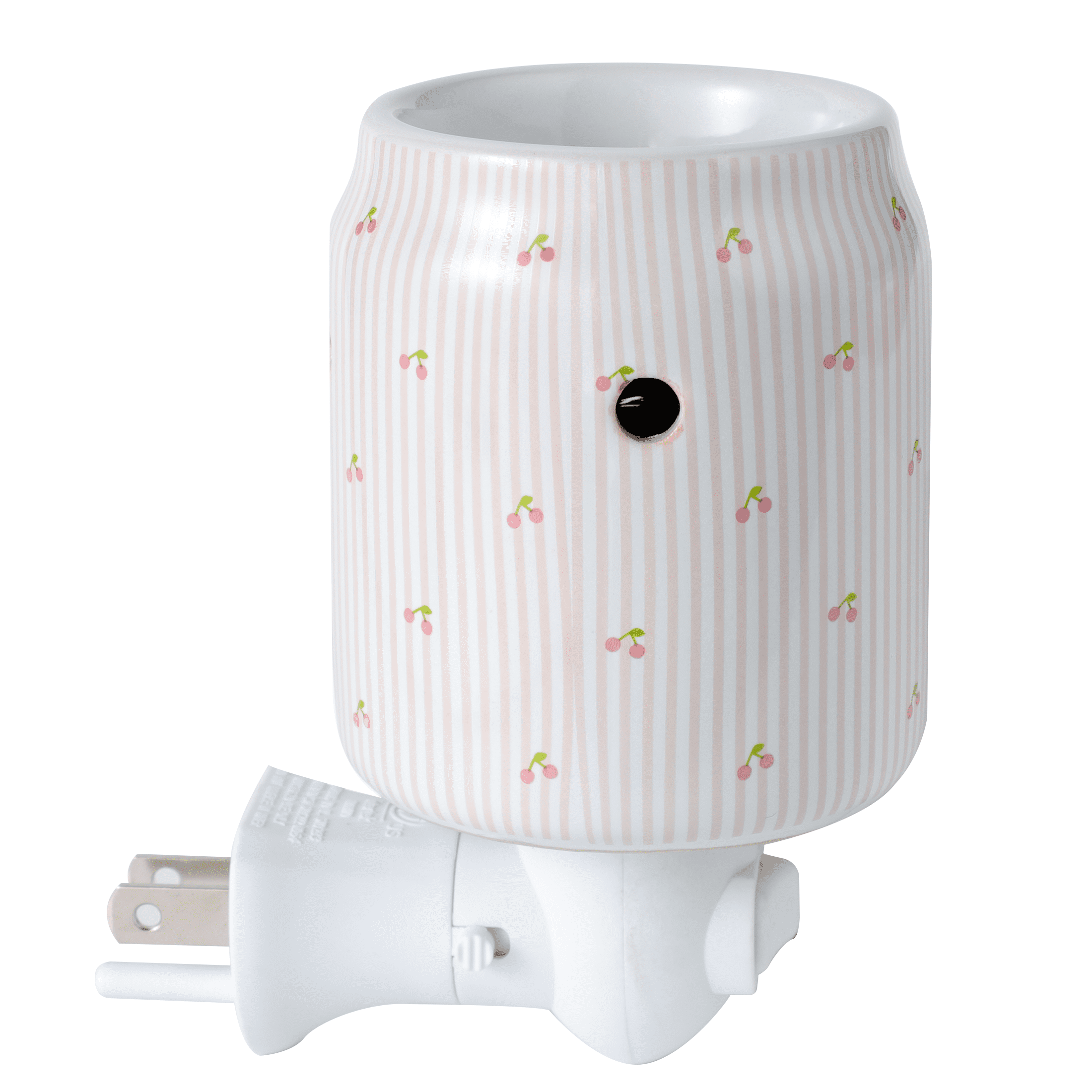 Mainstays Plug-in Wax Melt Warmer with LED Light in Striped Cherry Soda Can Design