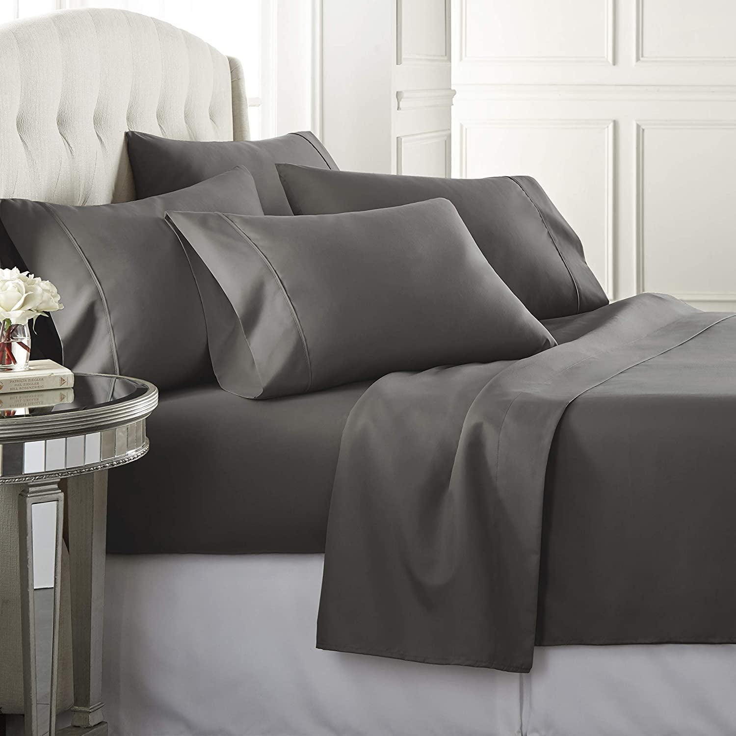 6 Piece Premium Bed Sheets Set Queen 1800 Series Hotel Luxury Soft Bedding Set 
