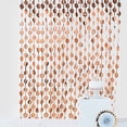 thumbnail image 2 of Balsa Circle Metallic Rose Gold Round 6 feet Foil Tassels Fringe Backdrop Curtains Party, 2 of 8