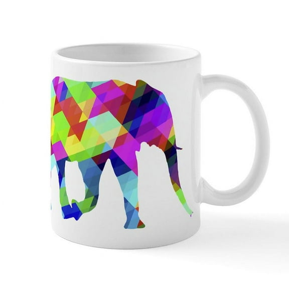 CafePress - Multi Color Elephant - 11 oz Ceramic Mug - Novelty Coffee Tea Cup