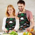 thumbnail image 5 of Black Rawr Dinosaur Skeleton Pattern Apron-Garden Aprons for Women with Pockets-Cotton Linen Waterproof Kitchen Cooking Gardening Aprons Adjustable for Kitchen,Cooking,BBQ and Salon 33x27 Inch, 5 of 7