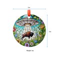 thumbnail image 5 of UFO Abduction Bison Wildflowers Ornament Suncatcher - Funny Gifts for Women, Window Hanging, Indoor Decor, Suncatcher, Buffalo Bison, 2025, Holiday 2025, Seasonal Holiday Decor,, 5 of 5
