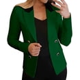 thumbnail image 4 of Xdegoge Womens Double Breasted Blazer Jacket Contrast Lapel Collar Long Sleeve Suit Coat with Buttons Office Business Casual Workwear Professional Outerwear, 4 of 7