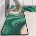 thumbnail image 2 of Kitchen Rugs Sets Of 2,Green Marble Gold Wave Pattern Anti Fatigue Kitchen Mat Rugs Non Slip Washable,Decorative Kitchen Floor Mats for Kitchen,Sink,Laundry,17"x47"+17"x47", 2 of 5