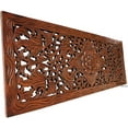 thumbnail image 6 of Floral Wood Carved Wall Panel. Decorative Thai Wall Relief Panel Sculpture. Size 35.5"x13.5"Available Color Options, 6 of 10