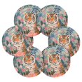 thumbnail image 2 of Tiger Flowers Leaves 6 Pcs Drink Coasters with Holder Absorbent Coasters Woven Coasters for Drinks Table Desk Protection Home Decor, 2 of 7