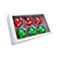 thumbnail image 3 of Kurt S. Adler GG0905 Boule de Noël en Verre Rouge & Vert avec Design Tourbillon Blanc 80 mm, 6 Pcs, 3 of 3