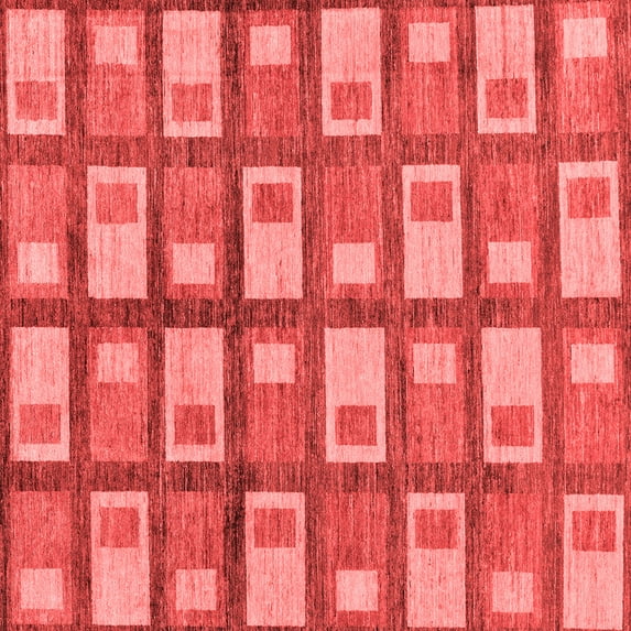 Ahgly Company Machine Washable Indoor Square Abstract Red Modern Area Rugs, 6' Square