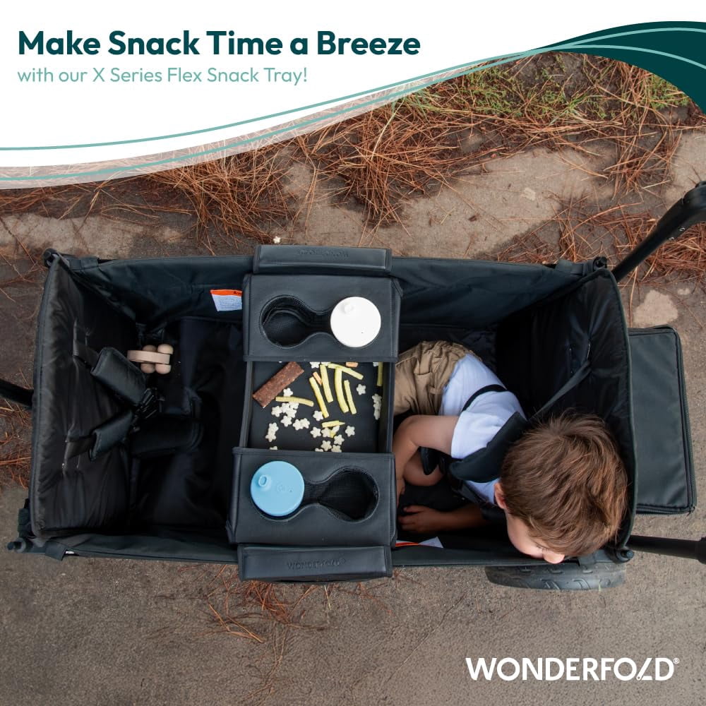 WONDERFOLD X Series Snack Tray for X2 Stroller Wagon with Flip-Out Cup Holders to Maximize Space, Easy Install (X2 Wagon Stroller Compatible ONLY)
