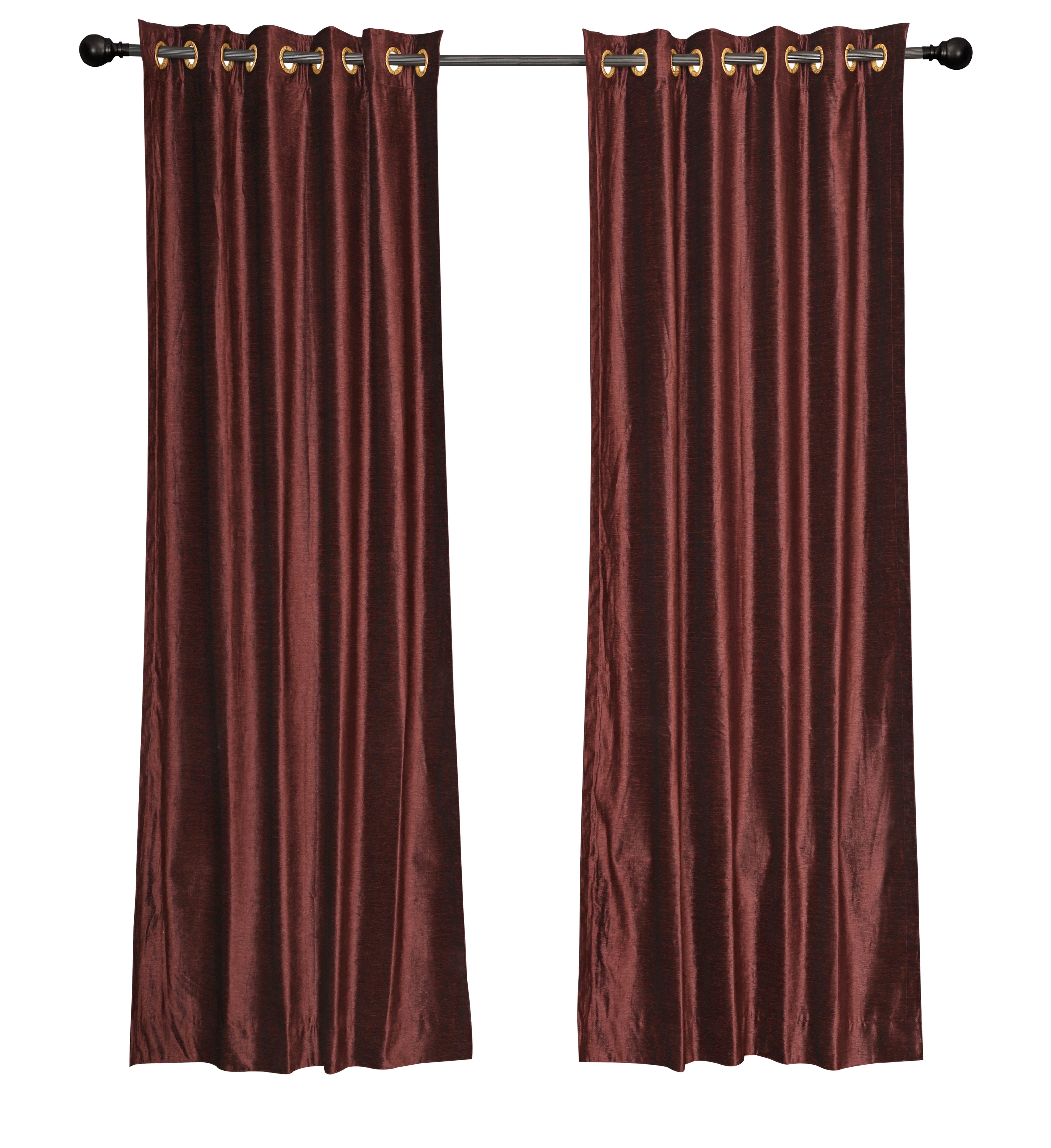 Pair Curtain set 76 in x 84 Chocolate w/ 2 Rope Tiebacks Luxurious 2 Panels