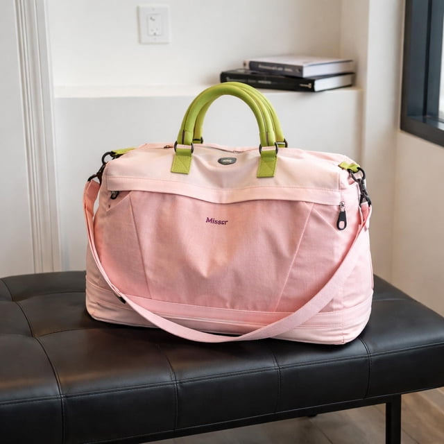 Quzzie Mallette pour Ordinateur Portable sur Roulettes Mallette Multifonctionnelle à Roulettes pour Femmes Hommes Travail Rose