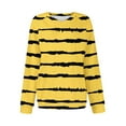 thumbnail image 5 of Otntypg Fall Womens Baggy Sweatshirts Lightweight Casual Striped Color Block Printed Long Sleeve Oversized Crewneck Pullover Tops with Pockets Trendy Basic Tunic Outfit Clothes Yellow S, 5 of 5