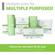 Simply Bio 13 Gallon Compostable Flat Top Tall Kitchen Garbage Bags, 50 Count, 1 Pack, Food Scrap Trash Bags Certified by BPI and OK Compost, 49.2L, 0.87 Mil