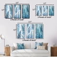 thumbnail image 4 of Designart "Nature s Magic in Blue Fern Fonds III" Floral Framed Wall Art Set Of 3 - Blue Floral Frame Canvas Set For Living Room Decor, 4 of 7