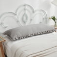 thumbnail image 3 of Move Over Light Grey Ruffle Body Pillow Sham 20x54 inches Ruffled Pattern Body Pillowcase 100% Washed Microfiber, 3 of 8