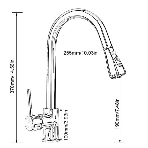 Muyoka Grifo monomando para fregadero de cocina Grifos Grifo Cano giratorio de 360 con bide extraible Muyoka Hogar Walmart en linea