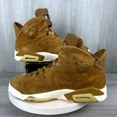 thumbnail image 2 of Ni - ke Ni - ke Air Jordan 6 Retro Wheat Gold Harvest Mens 9 384664-705 Suede Sneakers Shoe, 2 of 5