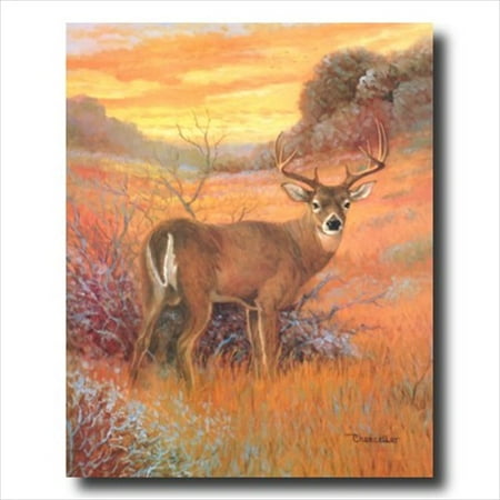 Antler Art - Buck Deer Antler Rack Sunset Wall Picture Art Print