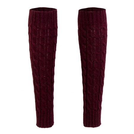 

Inevnen Women Knee High Knitted Solid Crochet Leg Warmers Socks Boot Cuffs Beenwarmers Socks