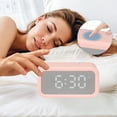 thumbnail image 3 of Unique Bargains 2 Pcs Small Dual Digital Alarm Clock for Bedroom Pink, 3 of 6
