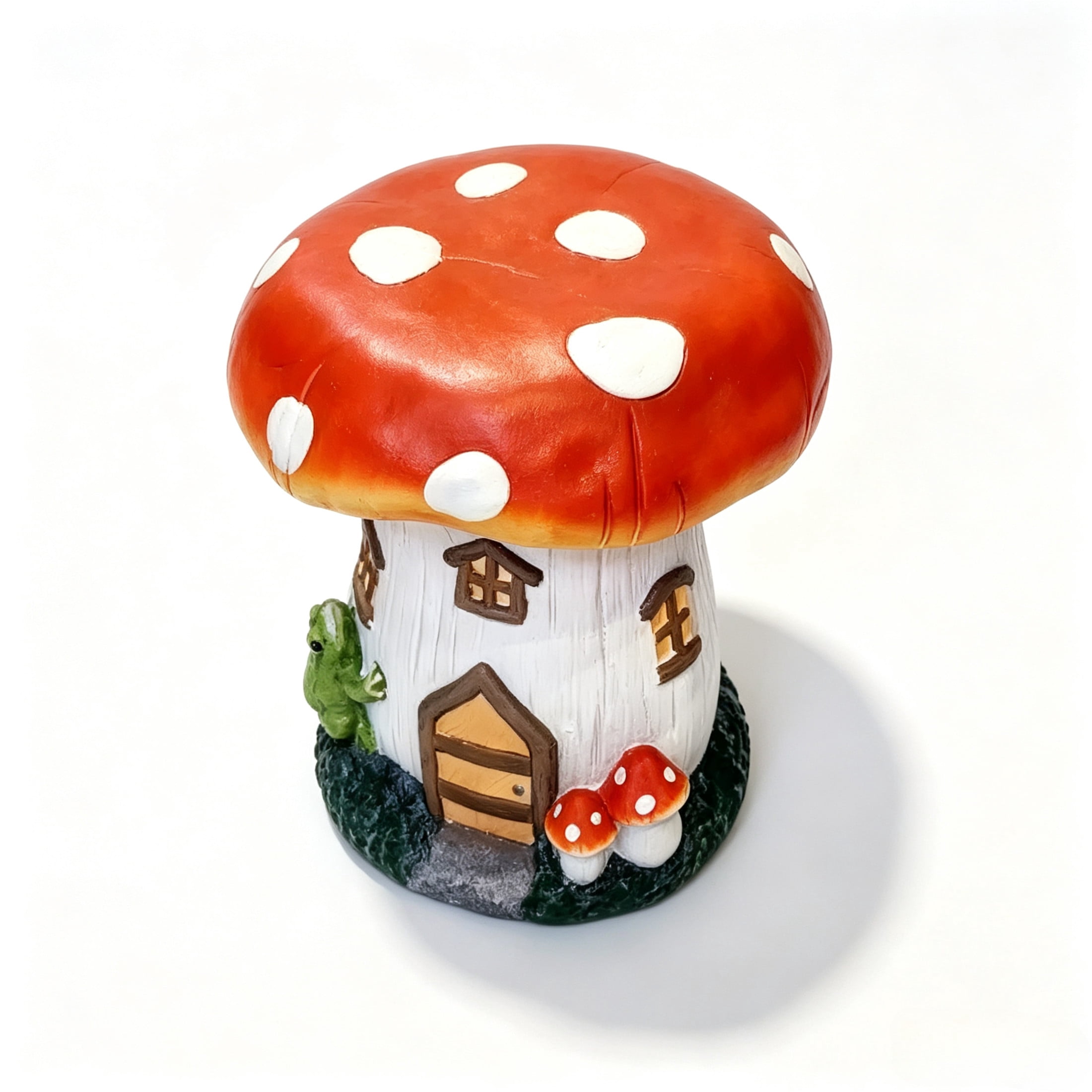 Noble House Mushroom House Stool, Fairy Forest Base Decor, Outdoor Creative Figurine Seat for Patio, Garden, Multicolor