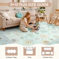 thumbnail image 3 of Fnova 5x7/8x10/9x12 Boho Oushak Area Rug, Colorful Washable Non-Slip Indoor Carpet Oriental Floral, Oeko-Tex Certified, Mint BLue, 3 of 8